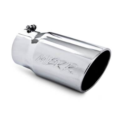 MBRP Exhaust Tip, 6" O.D. Angled Rolled End  5" inlet  12" length, T304 T5075