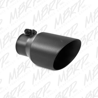 MBRP Exhaust Tip, 4" O.D., Dual Wall Angled, 2 1/2" inlet, 8" length, Black T5123BLK