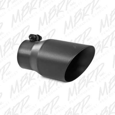 MBRP Exhaust Tip, 4" O.D., Dual Wall Angled, 3" inlet, 8" length, Black T5122BLK