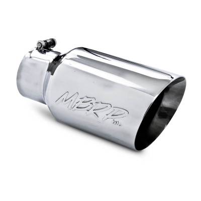 MBRP Exhaust Tip, 6" O.D. Dual Wall Angled  4" inlet  12" length, T304 T5072