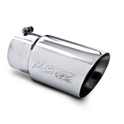MBRP Exhaust Tip, 6" O.D. Dual Wall Angled  5" inlet  12" length, T304 T5074
