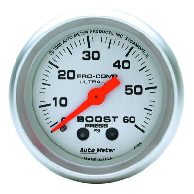 Auto Meter Gauge; Boost; 2 1/16in.; 60psi; Mechanical; Ultra-Lite 4305