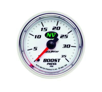 Auto Meter Gauge; Boost; 2 1/16in.; 35psi; Mechanical; NV 7304