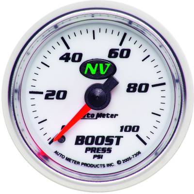 Auto Meter Gauge; Boost; 2 1/16in.; 100psi; Mechanical; NV 7306
