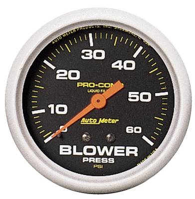 Auto Meter Gauge; Blower Press; 2 5/8in.; 60psi; Liquid Filled Mech; Pro-Comp 5402