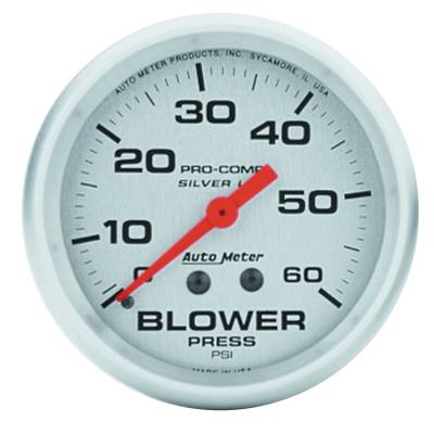 Auto Meter Gauge; Blower Press; 2 5/8in.; 60psi; Liquid Filled Mech; Ultra-Lite 4602