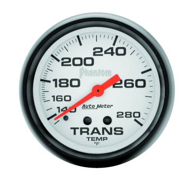 Auto Meter Gauge; Transmission Temp; 2 5/8in.; 140-280deg. F; Mechanical; Phantom 5851