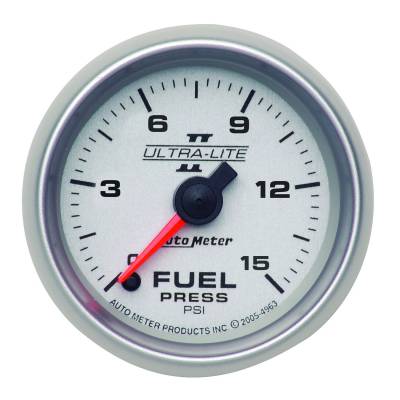 Auto Meter Gauge; Fuel Pressure; 2 1/16in.; 15psi; Digital Stepper Motor; Ultra-Lite II 4961