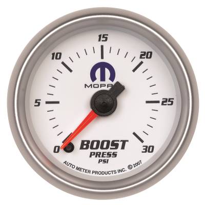 Auto Meter - Auto Meter Gauge; Boost; 2 1/16in.; 30psi; Digital Stepper Motor; White; Mopar 880034 - Image 1