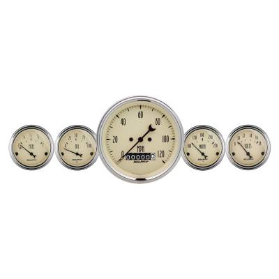 Auto Meter - Auto Meter Gauge Kit; 5 pc.; 3 3/8in./2 1/16in.; Elec. Speedometer; Antique Beige 1840 - Image 1