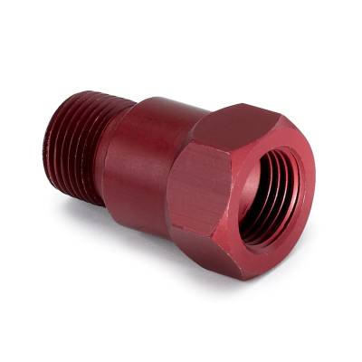 Auto Meter Fitting; Adapter; 3/8in. NPT Male; Aluminum; Red; for Mech. Temp. Gauge 2272