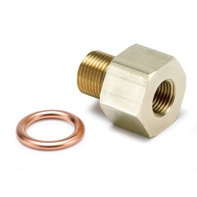 Auto Meter Fitting; Adapter; Metric; M12x1 Male to 1/8in. NPTF Female; Brass 2266