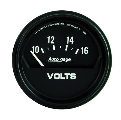 Auto Meter Gauge; Voltmeter; 2 5/8in.; 16V; Elec; Black; AutoGage 2319