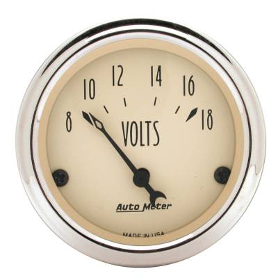 Auto Meter - Auto Meter Gauge; Voltmeter; 2 1/16in.; 18V; Elec; Antique Beige 1891 - Image 2