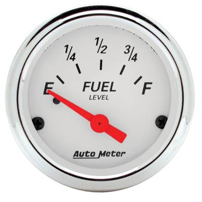 Auto Meter Gauge; Fuel Level; 2 1/16in.; 0E to 90F; Elec; Arctic White 1315