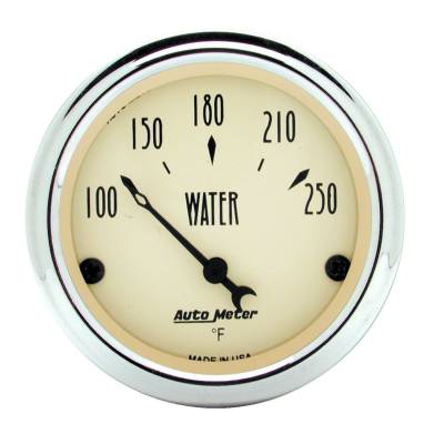 Auto Meter - Auto Meter Gauge; Water Temp; 2 1/16in.; 250deg. F; Elec; Antique Beige 1837 - Image 1