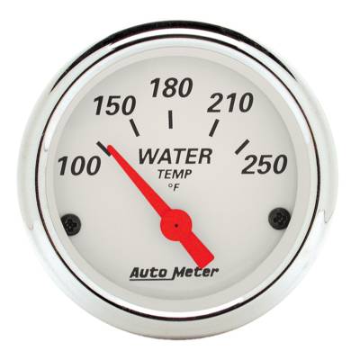 Auto Meter - Auto Meter Gauge; Water Temp; 2 1/16in.; 250deg. F; Elec; Arctic White 1337 - Image 1