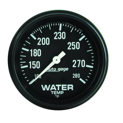 Auto Meter - Auto Meter Gauge; Water Temperature; 2 5/8in. 100-280deg. F; Mechanical; Black; AutoGage 2313 - Image 1