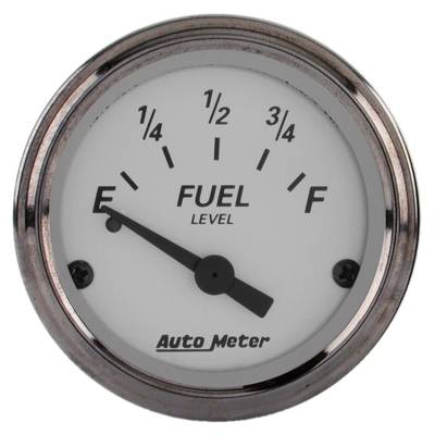 Auto Meter Gauge; Fuel Level; 2 1/16in.; 0E to 90F; Elec; American Platinum 1904