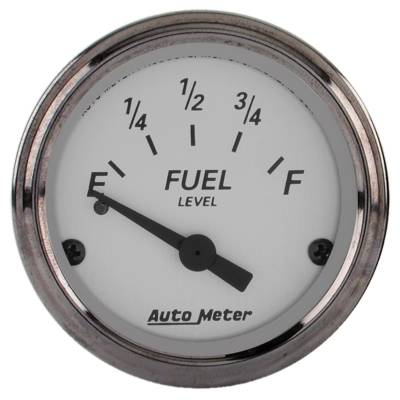 Auto Meter Gauge; Fuel Level; 2 1/16in.; 0E to 30F; Elec; American Platinum 1907