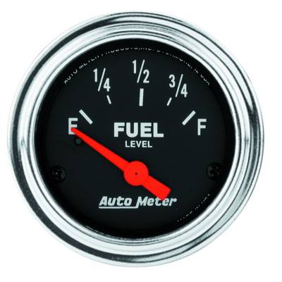 Auto Meter Gauge; Fuel Level; 2 1/16in.; 0E to 90F; Elec; Traditional Chrome 2514