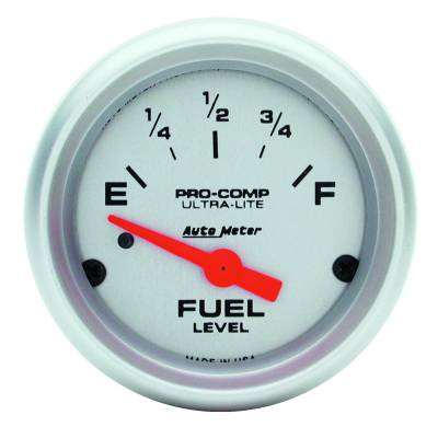 Auto Meter Gauge; Fuel Level; 2 1/16in.; 0E to 90F; Elec; Ultra-Lite 4314
