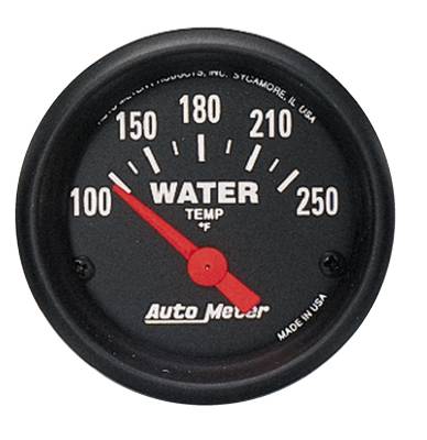 Auto Meter Gauge; Water Temp; 2 1/16in.; 100-250deg. F; Electric; Z Series 2635