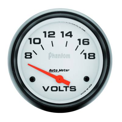 Auto Meter Gauge; Voltmeter; 2 5/8in.; 18V; Electric; Phantom 5891