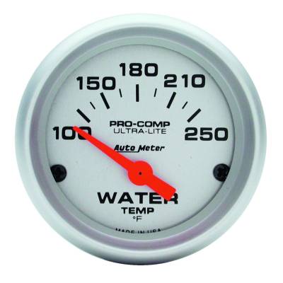 Auto Meter Gauge; Water Temp; 2 1/16in.; 100-250deg. F; Electric; Ultra-Lite 4337