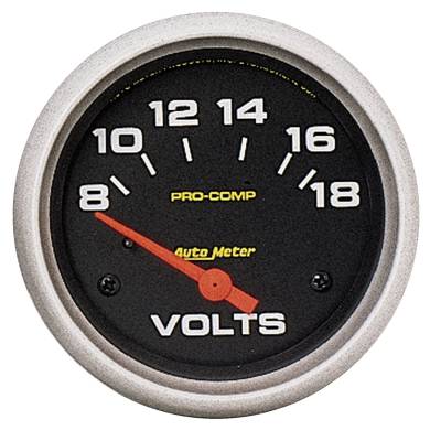 Auto Meter Gauge; Voltmeter; 2 5/8in.; 18V; Electric; Pro-Comp 5492