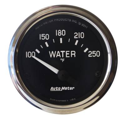 Auto Meter Gauge; Water Temp; 2 1/16in.; 100-250deg. F; Electric; Cobra 201015