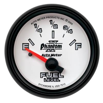 Auto Meter Gauge; Fuel Level; 2 1/16in.; 0-280 Programmable; Phantom II 7513