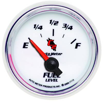 Auto Meter Gauge; Fuel Level; 2 1/16in.; 0E to 90F; Elec; C2 7113