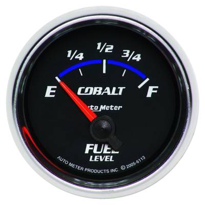 Auto Meter Gauge; Fuel Level; 2 1/16in.; 0E to 90F; Elec; Cobalt 6113