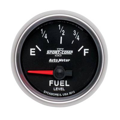 Auto Meter Gauge; Fuel Level; 2 1/16in.; 0E to 90F; Elec; Sport-Comp II 3613