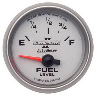 Auto Meter Gauge; Fuel Level; 2 1/16in.; 0E to 90F; Elec; Ultra-Lite II 4913