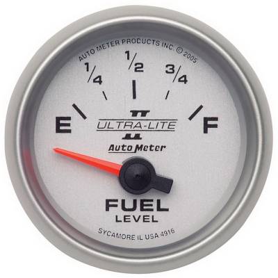 Auto Meter Gauge; Fuel Level; 2 1/16in.; 240E to 33F; Elec; Ultra-Lite II 4916