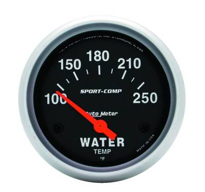 Auto Meter - Auto Meter Gauge; Water Temp; 2 5/8in.; 100-250deg. F; Electric; Sport-Comp 3531 - Image 1