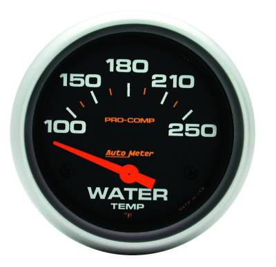 Auto Meter Gauge; Water Temp; 2 5/8in.; 100-250deg. F; Electric; Pro-Comp 5437