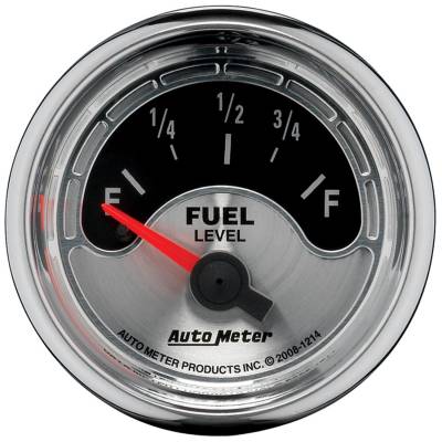 Auto Meter Gauge; Fuel Level; 2 1/16in.; 0E to 90F; Elec; American Muscle 1214