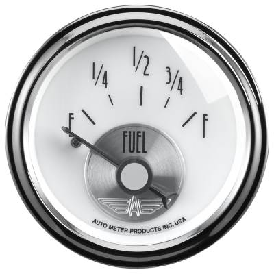 Auto Meter Gauge; Fuel Level; 2 1/16in.; 0E to 90F; Elec; Prestige Pearl 2015