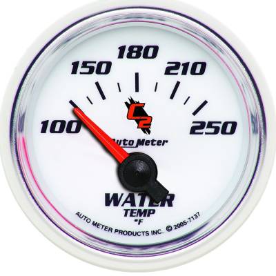 Auto Meter Gauge; Water Temp; 2 1/16in.; 100-250deg. F; Electric; C2 7137