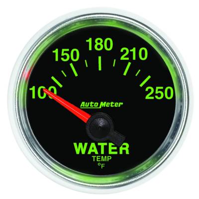 Auto Meter Gauge; Water Temp; 2 1/16in.; 100-250deg. F; Electric; GS 3837
