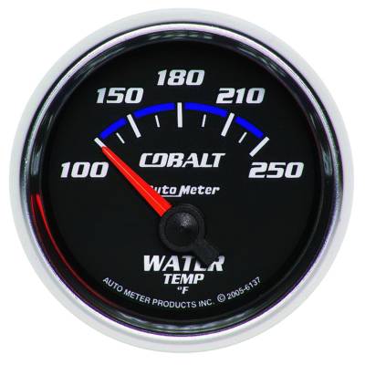 Auto Meter Gauge; Water Temp; 2 1/16in.; 100-250deg. F; Electric; Cobalt 6137