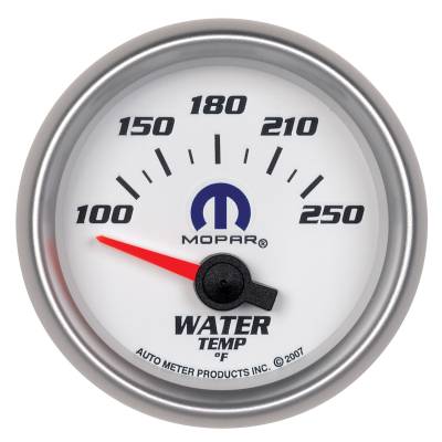 Auto Meter Gauge; Water Temp; 2 1/16in.; 100-250deg. F; Electric; White; Mopar 880030