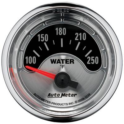 Auto Meter Gauge; Water Temp; 2 1/16in.; 250deg. F; Elec; American Muscle 1236