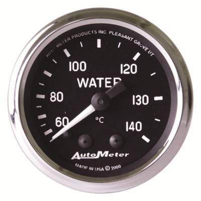 Auto Meter Gauge; Water Temp; 2 1/16in.; 60-140deg. C; Mechanical; Cobra 201007