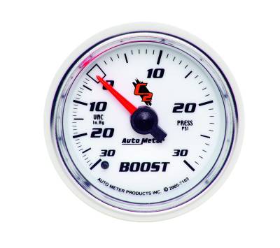 Auto Meter - Auto Meter Gauge; Vac/Boost; 2 1/16in.; 30inHg-30psi; Mechanical; C2 7103 - Image 2