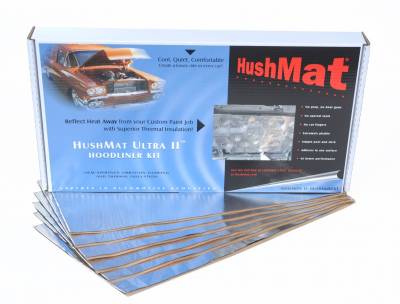 Hushmat Hoodliner-(6)12"x23" Ultra Heat Reflective Pads- heat from custom painted hoods. 50100