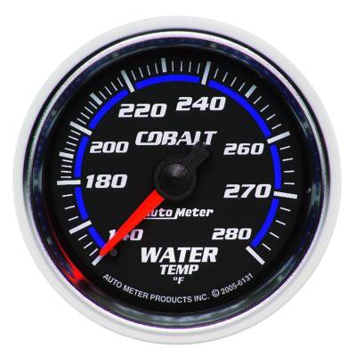 Auto Meter Gauge; Water Temp; 2 1/16in.; 140-280deg. F; Mechanical; Cobalt 6131